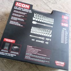 Icon 54 Piece 3/8 Drive Modular General Service Socket And Ratchet Set
