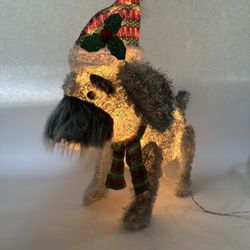  Christmas Light Up Fluffy Schnauzer  Dog Indoor Outdoor Holiday Time 25” 