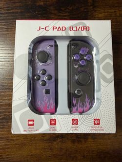 Nintendo Switch Wireless Joy-Con Controllers Purple Flame Design