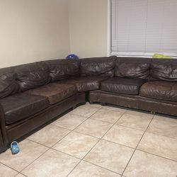 Brown Leather Couch 