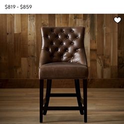 Pottery Barn Leather Bar Stool