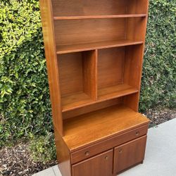 UK Import: Mid Century Modern Teak Bookcase/ Hutch/Display Cabinet