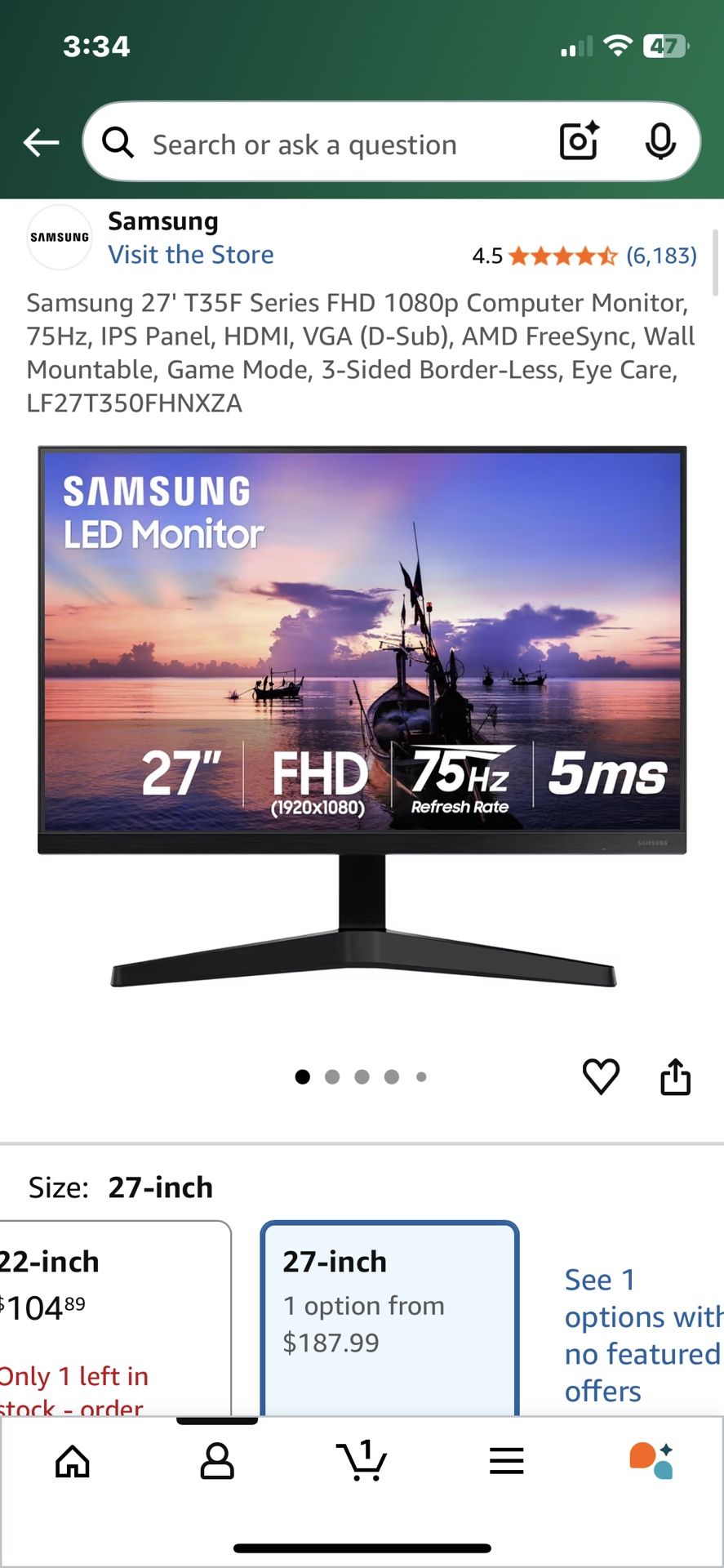 Samsung 27In Monitor And LED Wireless Charging Pad