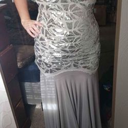 Silver Formal Sequin Dress