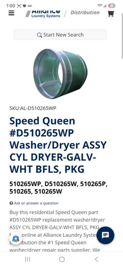 Speed queen dryer cylinder