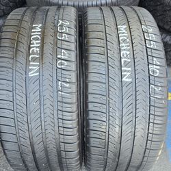 2 USED TIRES 255/40ZR21 MICHELIN PILOT SPORT ALL SEASON  w/80% Thread  Both Installed and Balanced $150 ($75  each) 