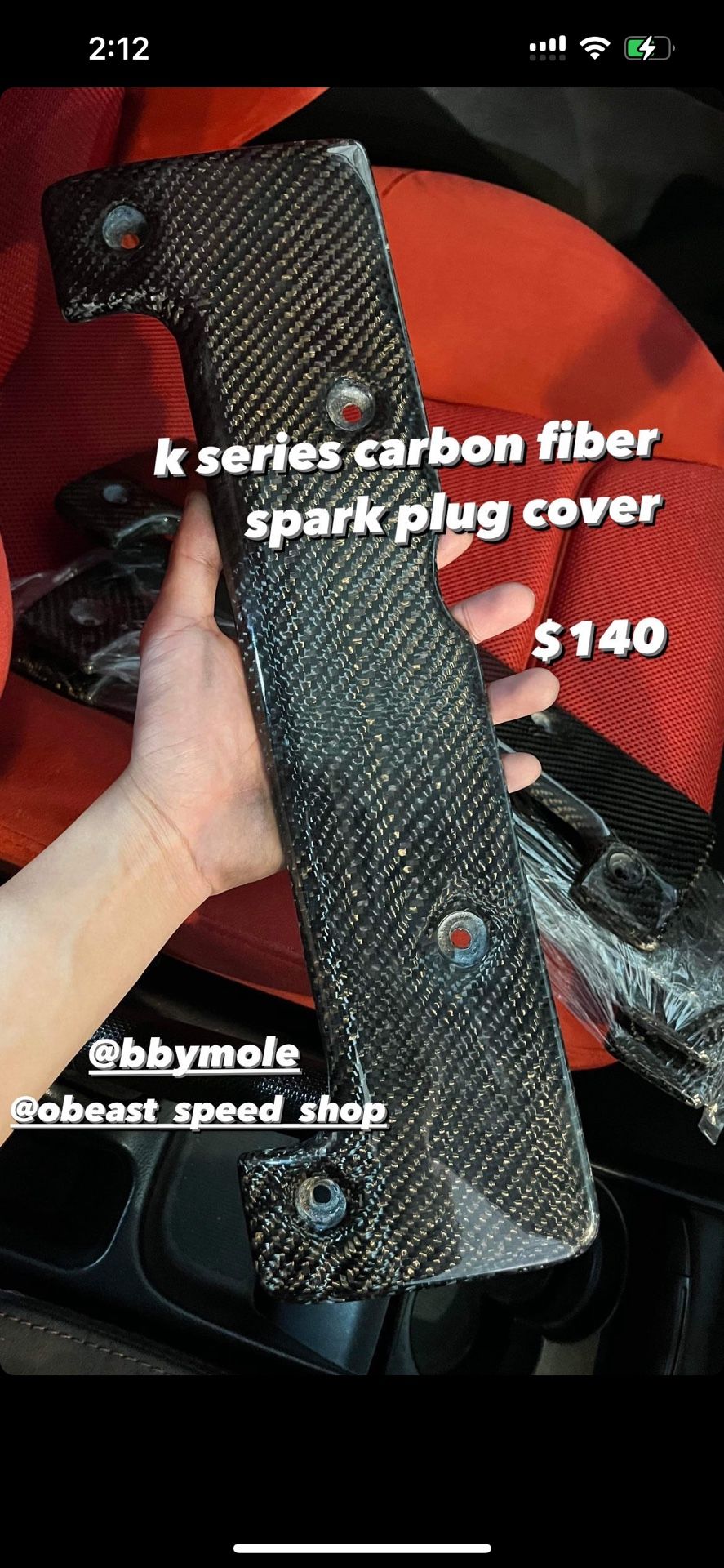 K Series Carbon fiber spark plug cover