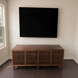 Crate and Barrel Marin 75.25 Media Center – Like New, Brown/Gold - Fairfax, VA