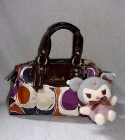 💛Coach Ashley Hand-Drawn Scarf Print Satchel