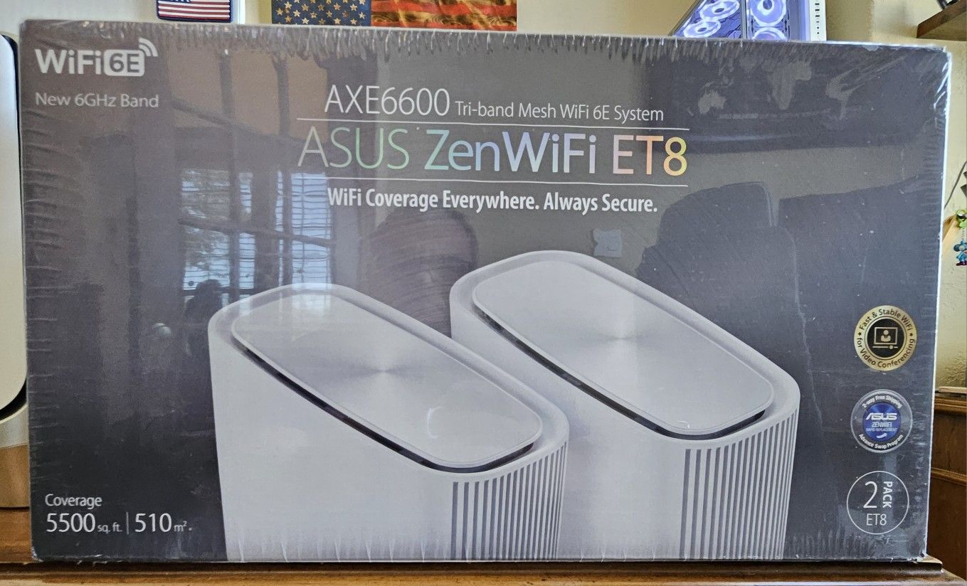 Brand New Unopened Asus ZenWifi ET8 AXE6600 Mesh Wifi Tri-Band Wireless Router