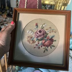 Mini Roses Needlepoint Picture 