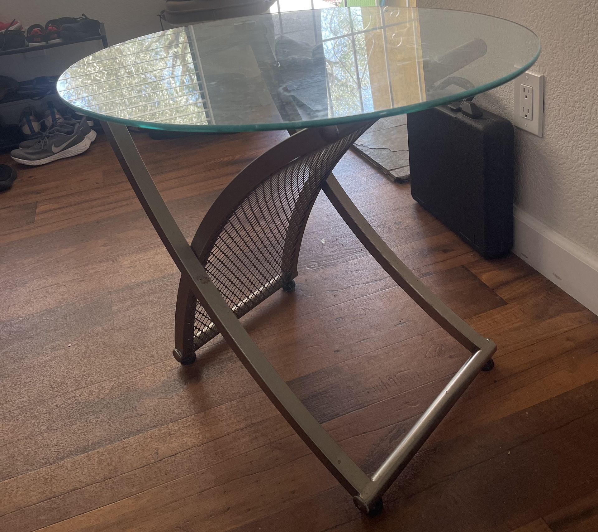 End Table (Glass and Metal)