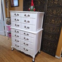 Permacraft French Provincial Highboy Dresser Chest Solid Wood Measurements On Picture PICKUP ONLY 