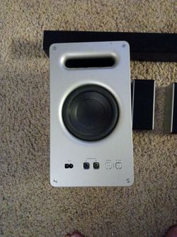 Silver Compact Subwoofer Speaker