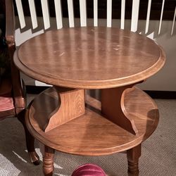 Vintage Side Table With Lower Shelf