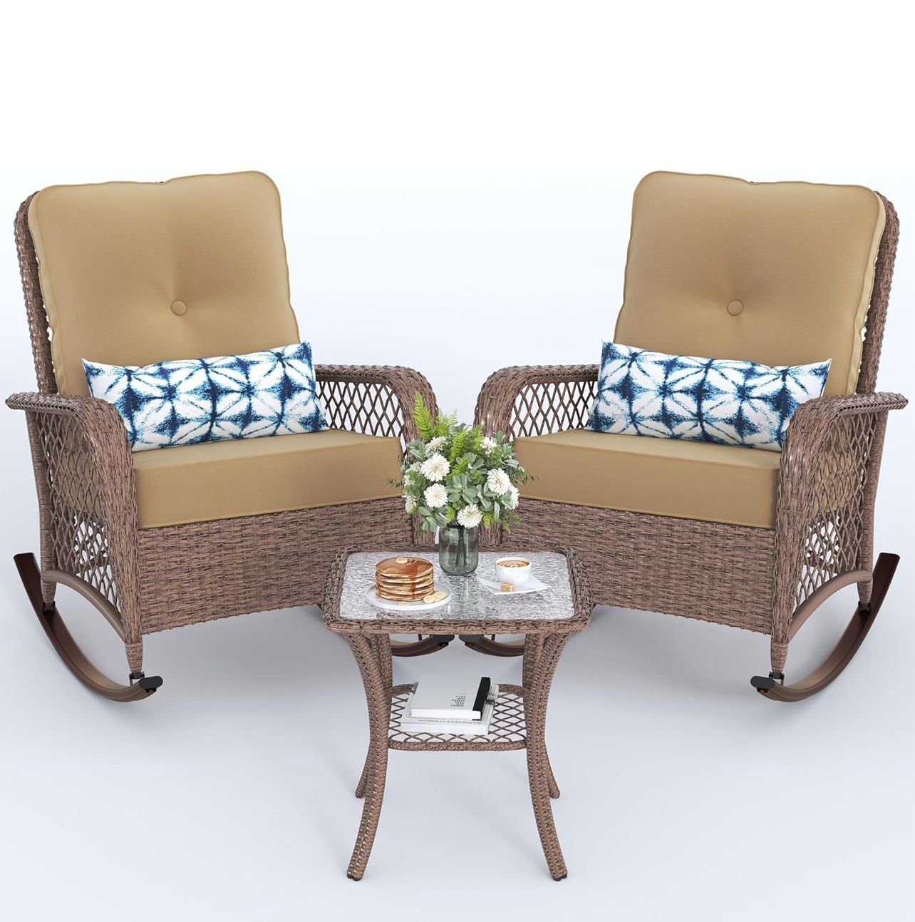 Patio Rocking Chairs & Table
