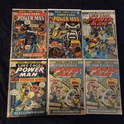 Comic Book lot of 6! Marvel.Vintage. 1972. Luke Cage Powerman. Bronze age. Keys.