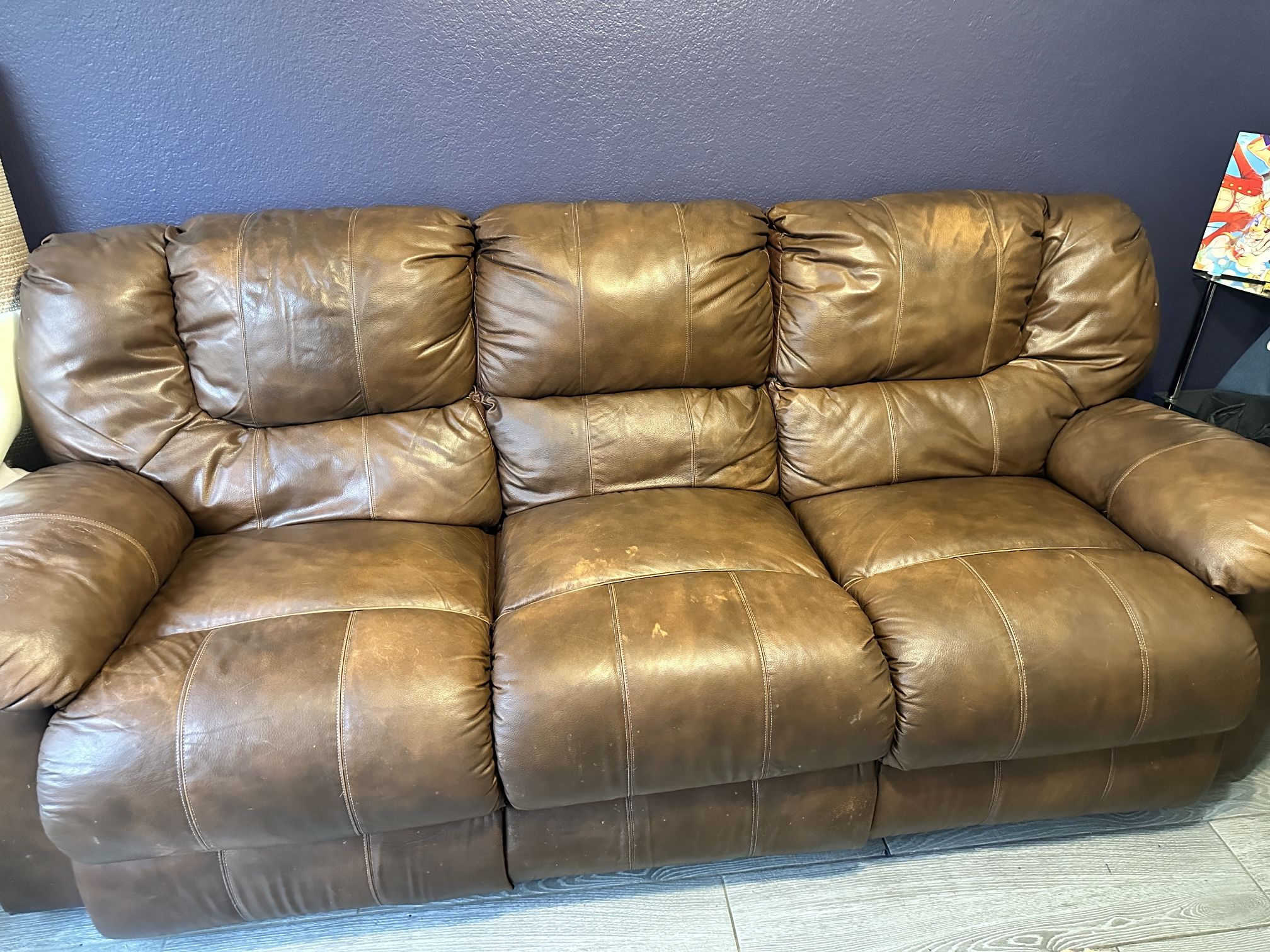 Leather Recliner Sofa