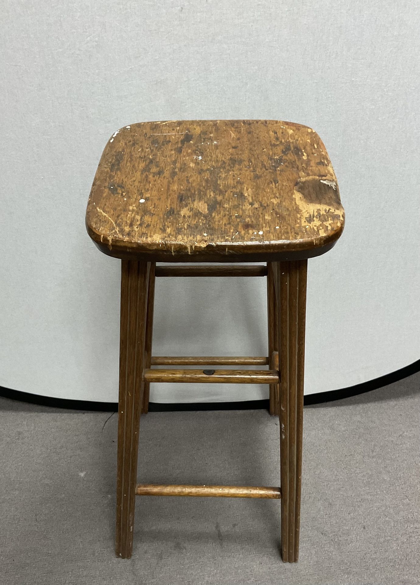 Backless Wooden Stool