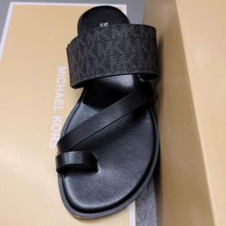 MICHAEL KORS MK mini Logo Toe Ring Sandals NELSON Flats