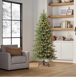 Members Mark 7’ Slim Linden Fir Pre-Lit Christmas Tree Brand New In Box