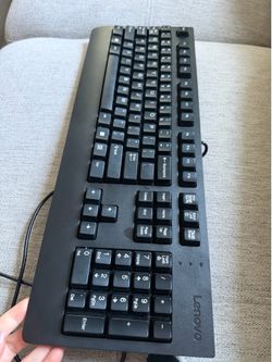Lenovo USB Wired Keyboard Full Size Numeric Keypad Black