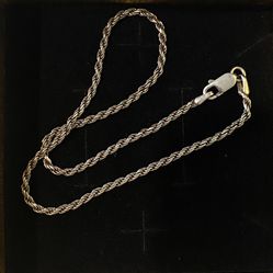 Sterling Silver Rope Anklet Size 9.75