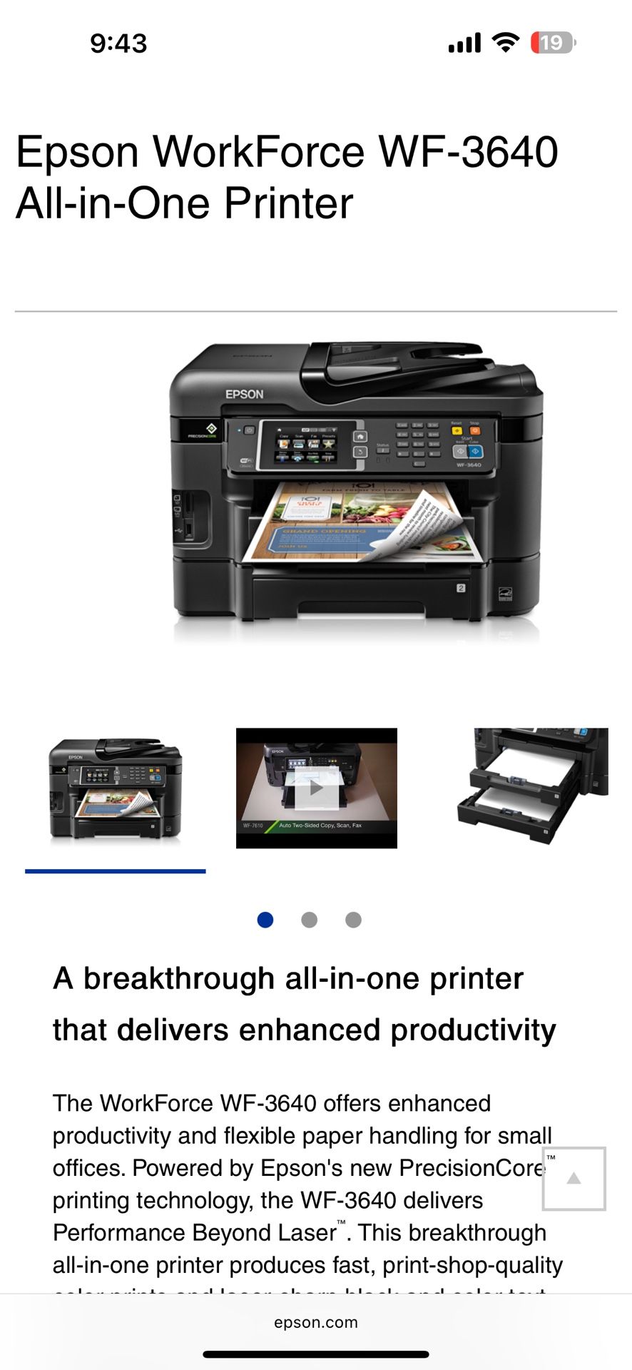 Epson Workforce WF-3640