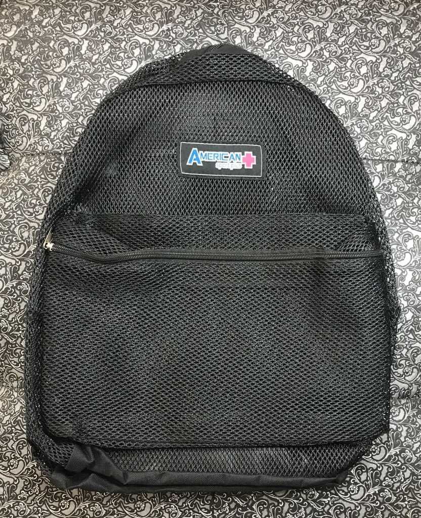 American Sport Plus Black Mesh Backpack NWT