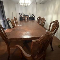 8 Person Dining Table With All 8 Chairs