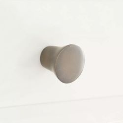 SIGNATURE HARDWARE Minette Solid Brass Round Cabinet Knob - Antique Brass