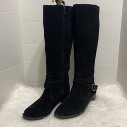 Easy Spirit Womens Nitefall Leather Almond Toe Knee High, Black, Size 9.5 M