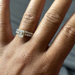 14k 2CT Yellow Lab Grown Diamond Ring Wedding Set