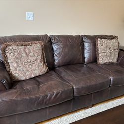 Leather Couch and Loveseat
