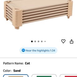 ECR4kids Stackable Kiddie Cot, Ready-to-Assemble, Standard Size, Classroom Furniture, Sand, 4-Pack