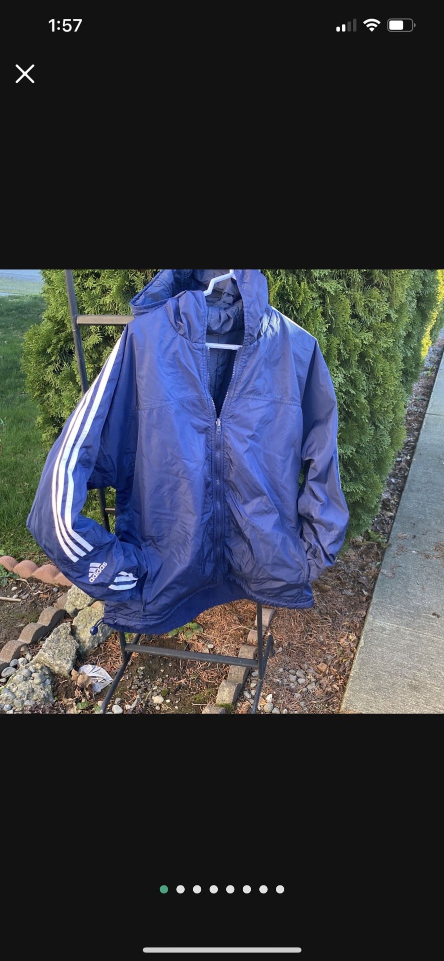 Men Adidas Jacket Perfect For Winter Outdoors Size Medium But To Me Looks Like Large Size