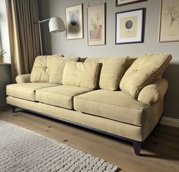 Timeless Elegance: Classic Sofa with Rolled Armrests | Vintage Furniture Couch