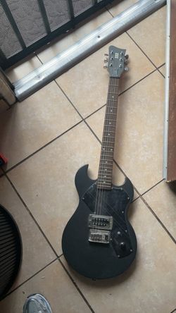 Black Electric Guitar with Humbucker Pickup