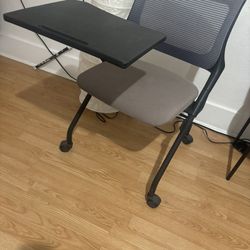 Desk , Tablet Arm Chair,  Caster Wheel