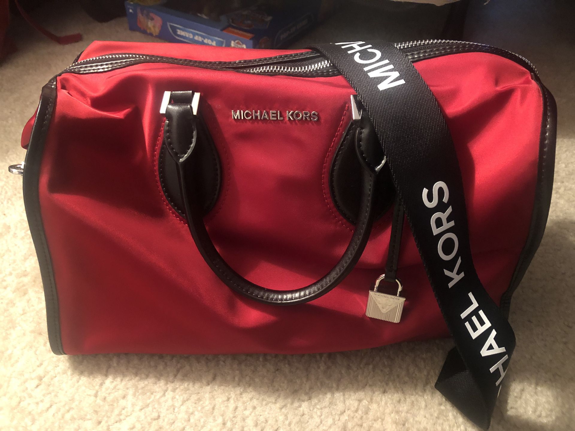Red and Black Michael Kors Tote