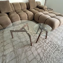 Solace Camel Velvet 4-piece Modular Sectional