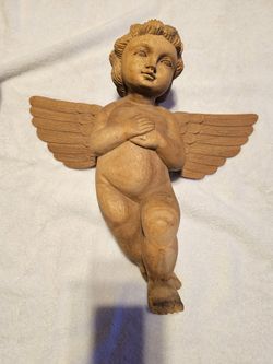 Hand Carved Wooden Cherub