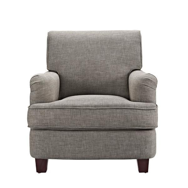 Dorel Emmy Rolled Gray Top Club Chair with Nail-Heads