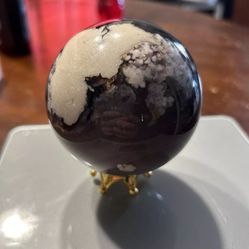 Black Flower Agate Sphere High Quality! 579G!