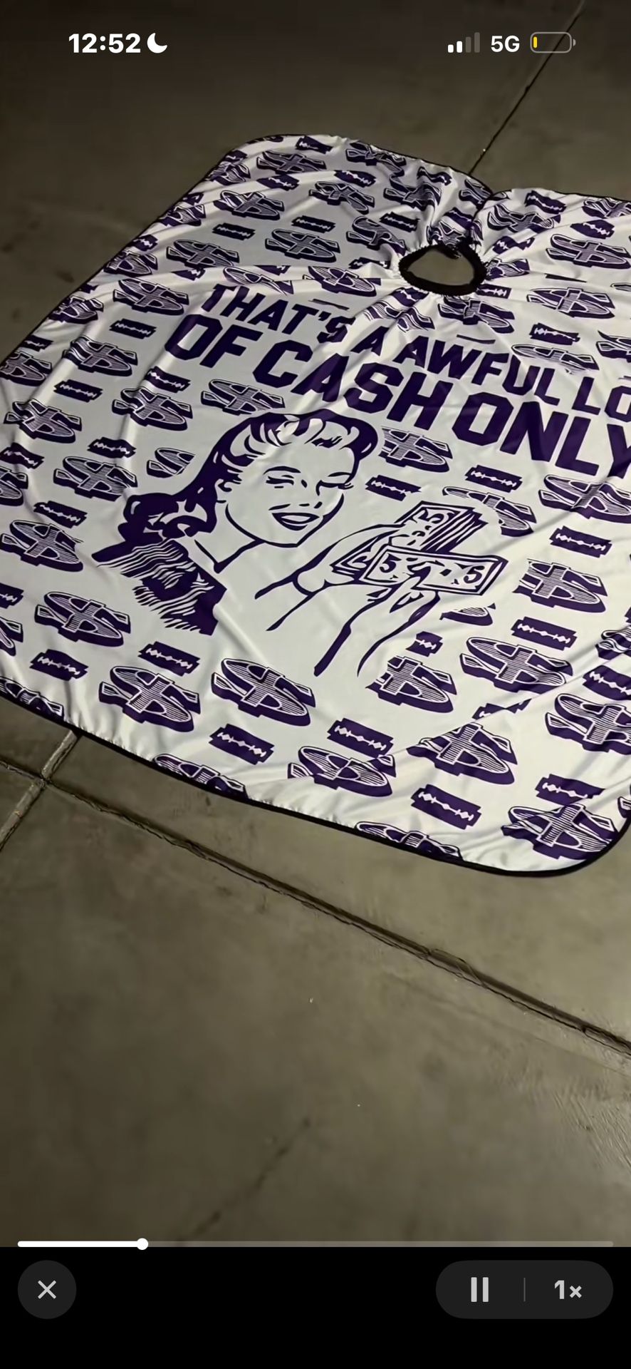 that’s a Awful Lot Of Cash Only Barber Cape 