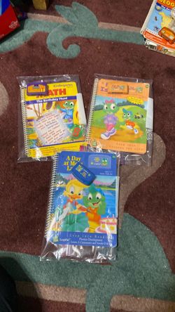 3 leapfrog books with catridges, Ages 4-6, 7