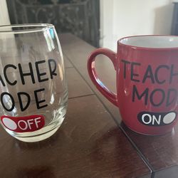 Teacher Wine Glass & Coffee Mug