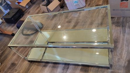 Luxury Chrome & Glass, Mirror Coffee Table 