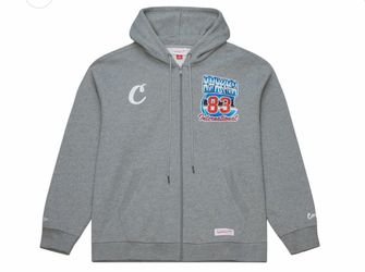 NWT Mitchell & Ness x Cookies C Bite Full Zip Grey Hoodie - Men’s XXL
