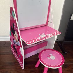 Delta Children Deluxe Kids Art Table | Easel, Desk, Stool, Toy Organizer, Disney Minnie Mouse